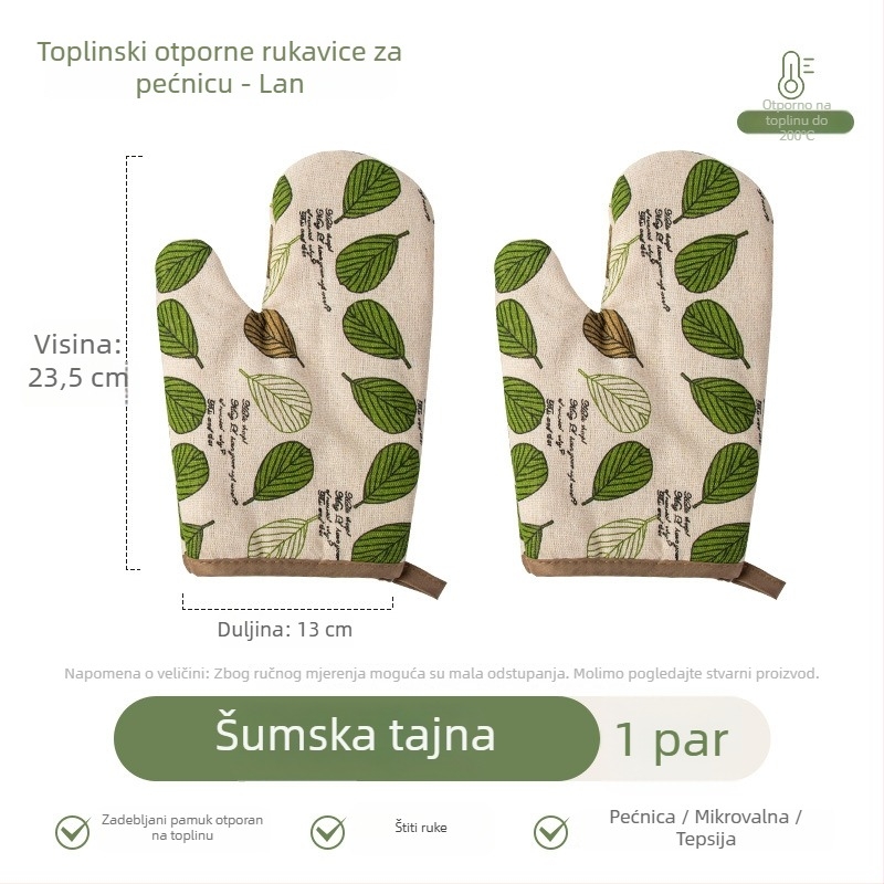 Debele rukavice protiv izgaranja s izolacijom, protuklizne, za pećnicu i mikrovalnu, za drške lonaca