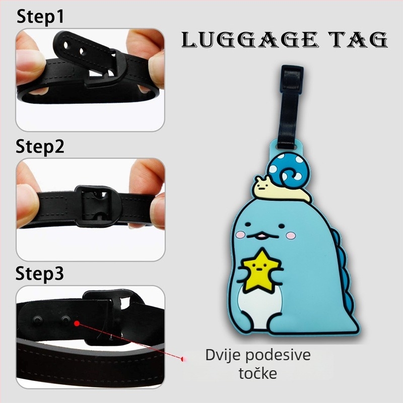 Tag za prtljagu Corner Creatures, PVC mekani crtani dizajn, japanski stil, slatko