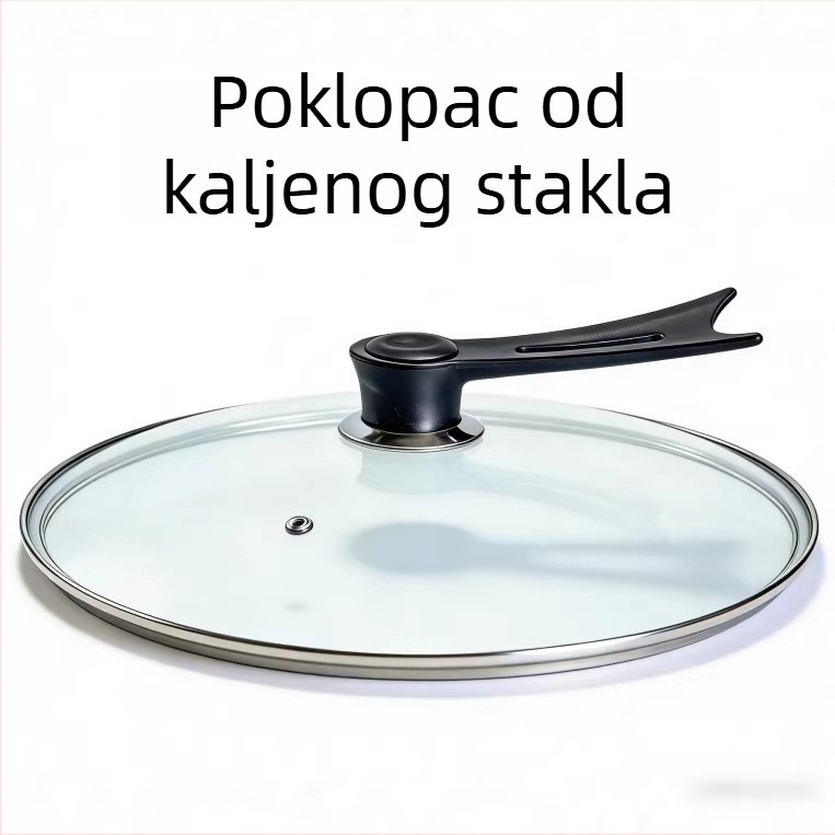 Poklop za lonac od kaljenog stakla tipa G, visokotemperaturna otpornost, proziran, okrugli poklop za kuhanje