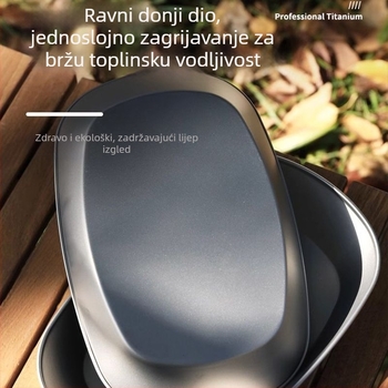 Čisti titanijski vanjski tanjur za ribu – kampiranje i piknik, prenosni tanjur za voćnu salatu, kuhanje na pari i pečenje