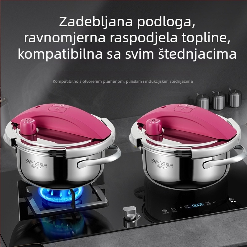 Sonorous mini lonac pod pritiskom za 1–2 porcije, od 316 nehrđajućeg čelika, otporan na eksplozije, na plinski štednjak