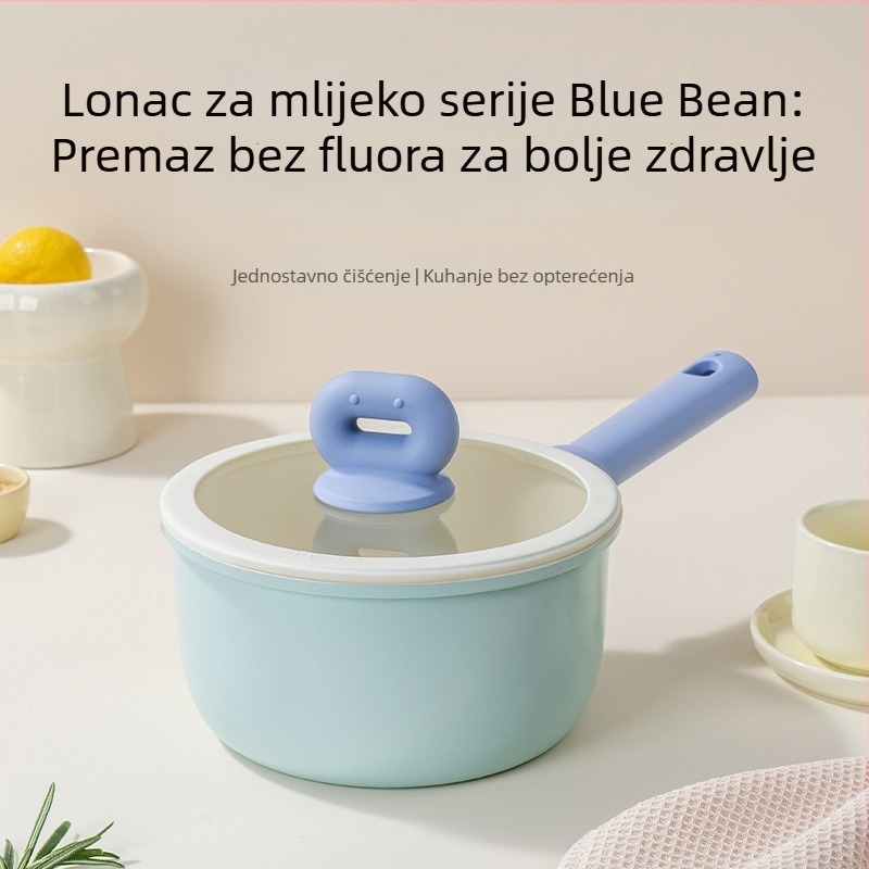 Nova keramički glazirana posuda za mlijeko za kućnu uporabu, posuda za dječju prehranu, lonac za juhu za jednu porciju, pogodan za sve štednjake