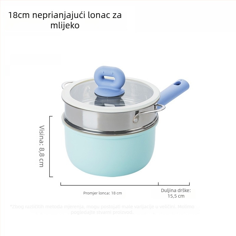 Nova keramički glazirana posuda za mlijeko za kućnu uporabu, posuda za dječju prehranu, lonac za juhu za jednu porciju, pogodan za sve štednjake