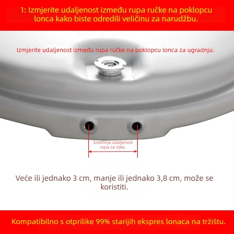 Univerzalna ručka poklopca lonca pod tlakom – aluminijska legura, klasični stil