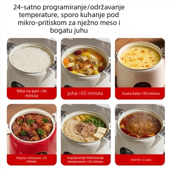 Kompaktni električni lonac s rotirajućim mikrotlakom, višenamjenski, bez curenja, pogodan za domski smještaj, 1–2 osobe