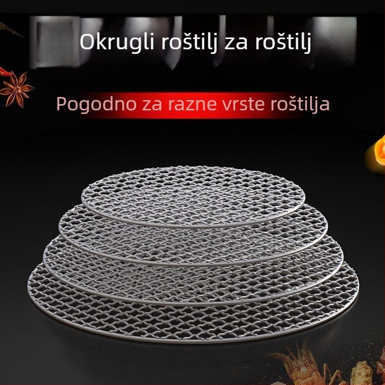 Okružna mreža za roštilj od nehrđajućeg čelika za vanjsku upotrebu, debeli rešetka za korejski roštilj