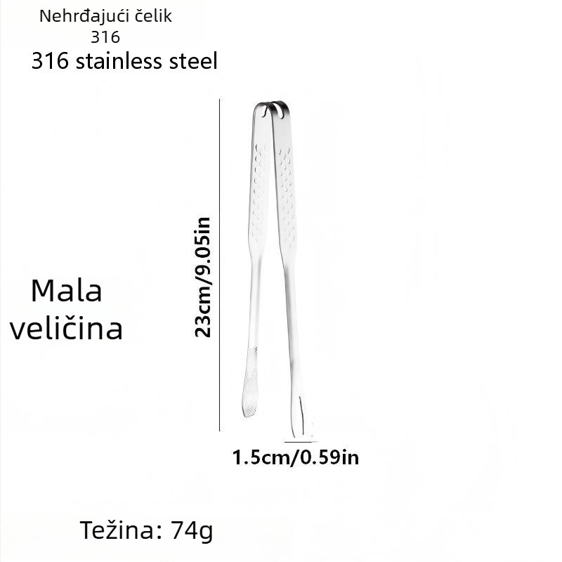 Liangsheng 316 nehrđajući čelik, debeli grill kliješta s integriranom vilicom, kliješta za hranu i steak, korejskog stila