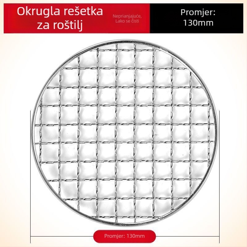 Okrugla rešetka od nehrđajućeg čelika 304 s nogama, namijenjena pripremi čaja, pečenju mesa, odvodnji ulja, dimljenju, pečenju i korištenju s fritom na zrak
