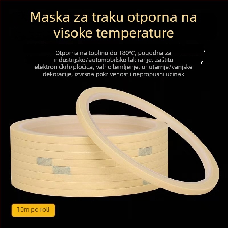 Termički otporna maskirajuća traka od teksturiranog papira, ultra-tanka 1 mm, za bojenje automobila i nokte, nevidljivo maskiranje šavova