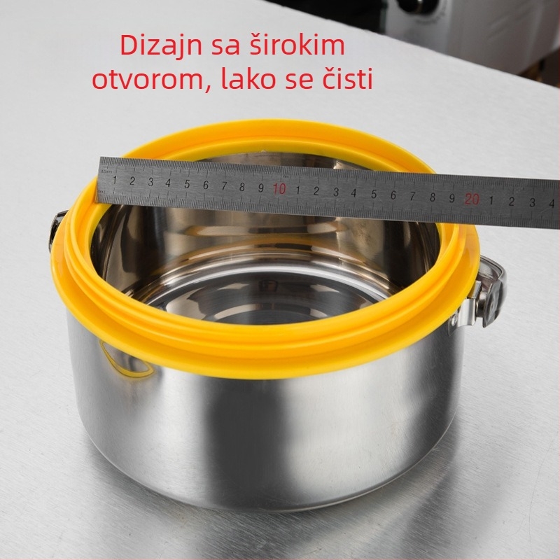 A524 Kutija za ručak od 304 nehrđajućeg čelika, izolirana, velika kapaciteta, prenosni dvostruki sloj lonca