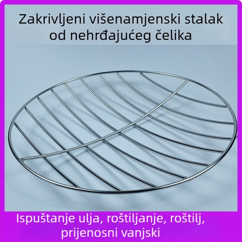 Lukasto oblikovan filtar od nehrđajućeg čelika – višenamjenska mreža za roštilj, kuhanje, parenje i odvod ulja