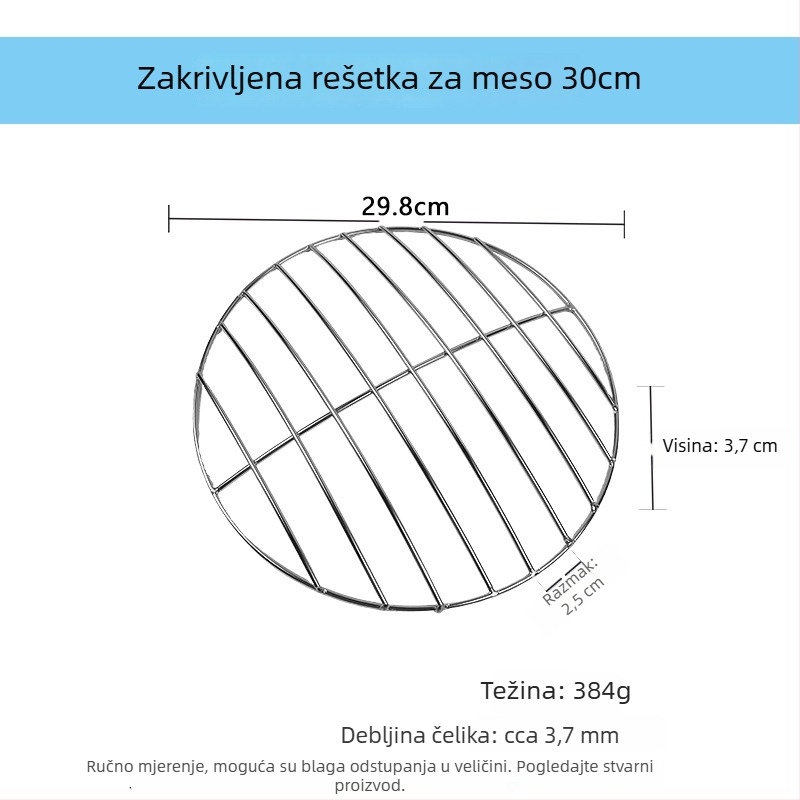 Lukasto oblikovan filtar od nehrđajućeg čelika – višenamjenska mreža za roštilj, kuhanje, parenje i odvod ulja