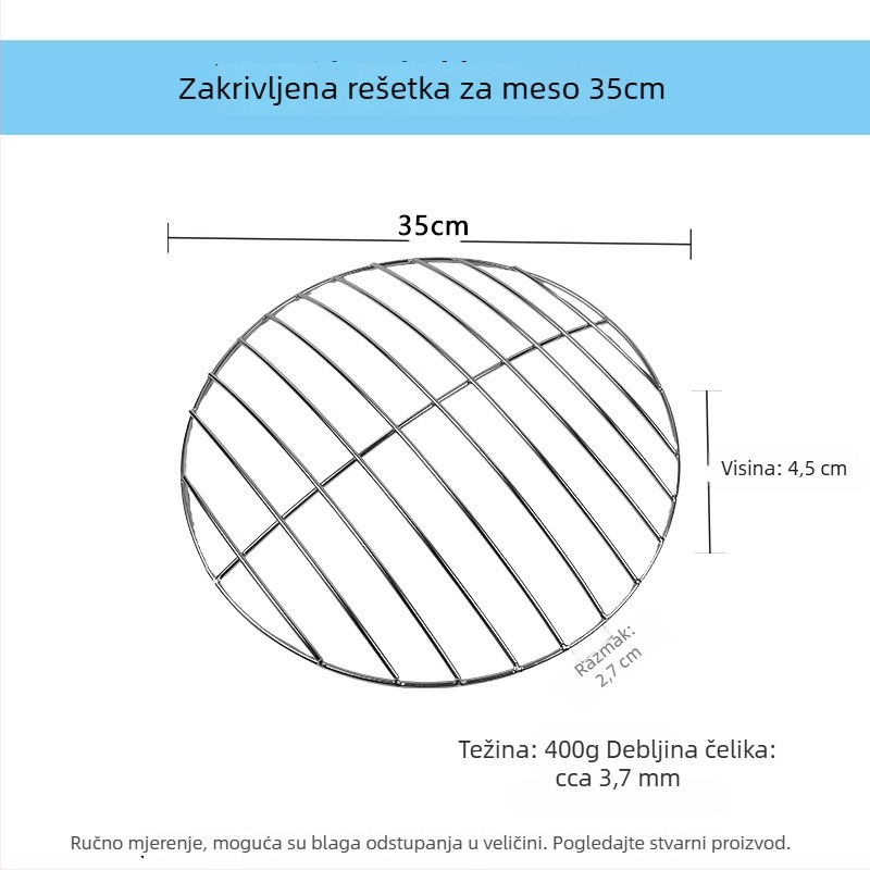 Lukasto oblikovan filtar od nehrđajućeg čelika – višenamjenska mreža za roštilj, kuhanje, parenje i odvod ulja
