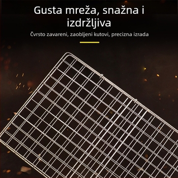 Nehrđajući čelik mreža za roštilj za povrće i ribu, s klipom i spatulom za roštilj – vanjski kuhinjski alat