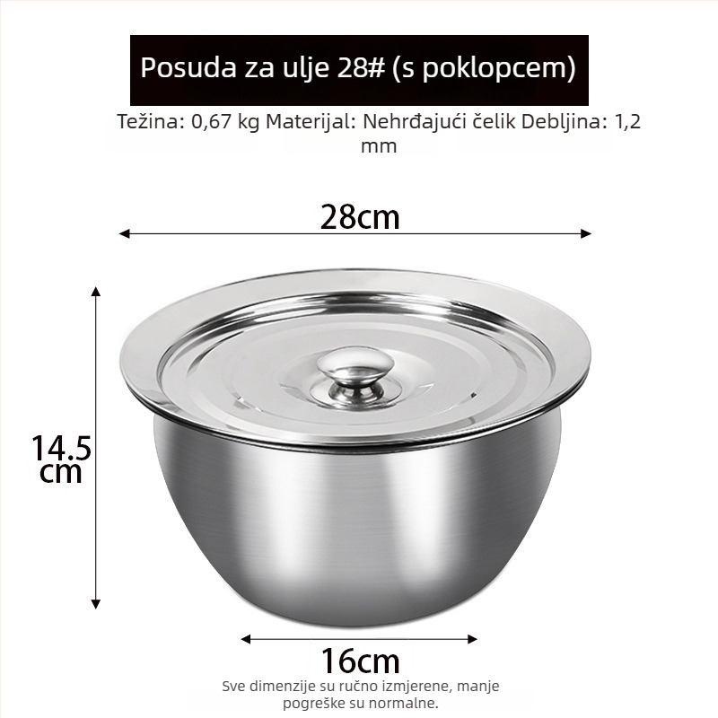 Nehrđajući čelik, velika žlica-sito za prženje – profesionalna kuhinja