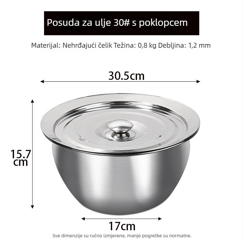 Nehrđajući čelik, velika žlica-sito za prženje – profesionalna kuhinja