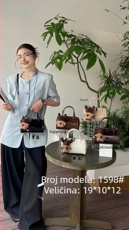 Visoko kvalitetna cilindrična torbica Boston stila, mala kružna torbica s lancem, dizajn nadahnut jastukom, svestrana za rameno i crossbody nošenje