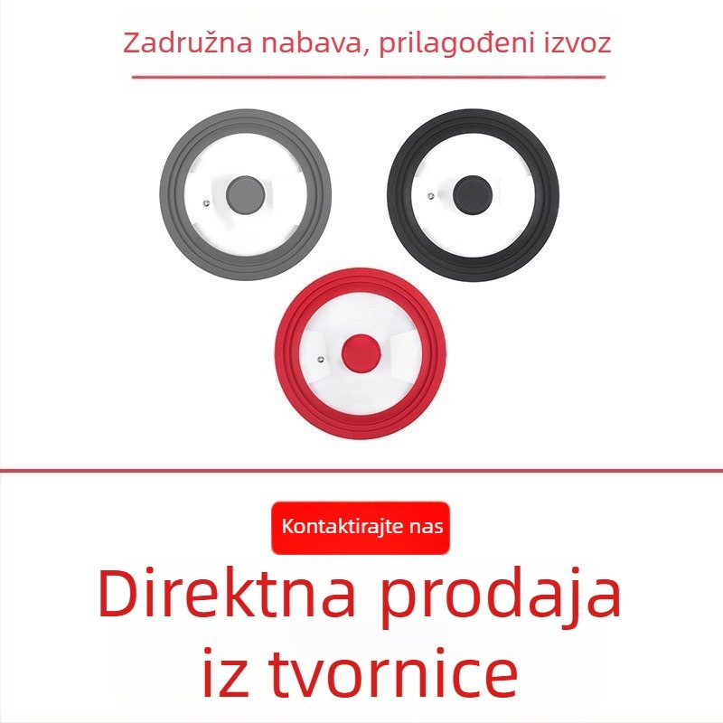 Višestruki poklop od kaljenog stakla sa silikonskom brtvom, univerzalne veličine za kućnu upotrebu