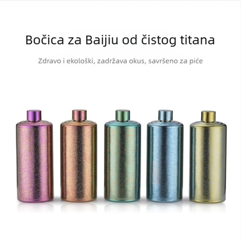 Flakon od čistog titana za vino, prijenosan za vanjsku upotrebu, zatvorena boca za vino, titanijeva legura, lagan