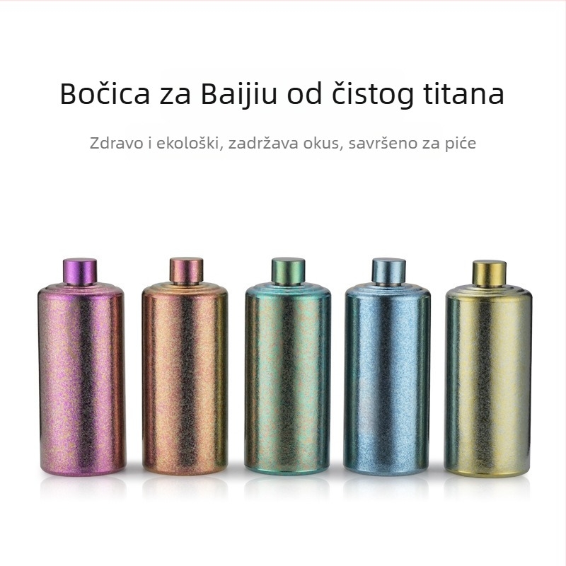 Flakon od čistog titana za vino, prijenosan za vanjsku upotrebu, zatvorena boca za vino, titanijeva legura, lagan
