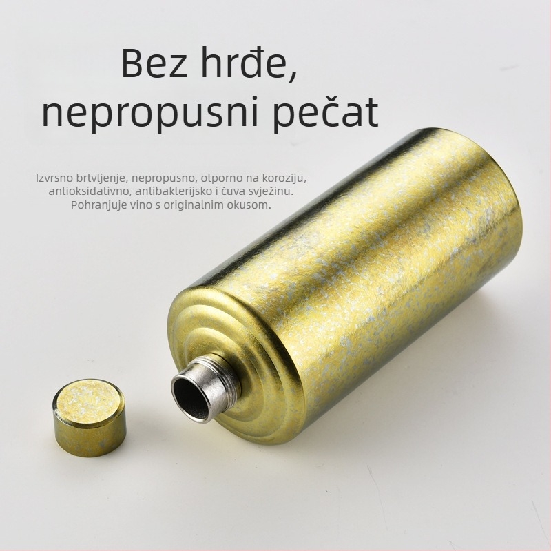 Flakon od čistog titana za vino, prijenosan za vanjsku upotrebu, zatvorena boca za vino, titanijeva legura, lagan