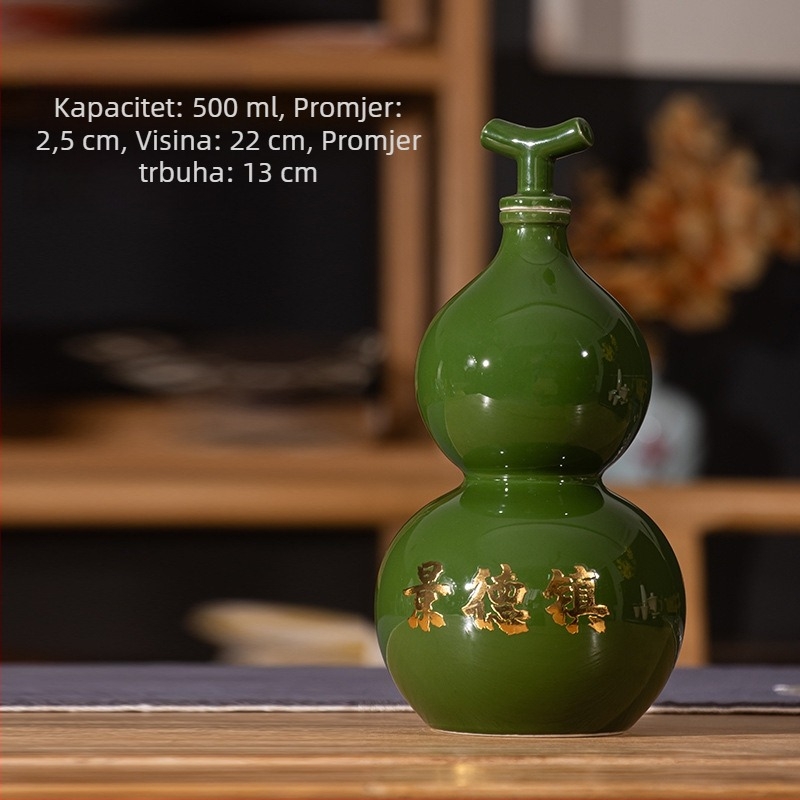 Keramički čajnik u obliku tikvice za mliječni čaj, vodu i vino – prenosni vanjski čajnik