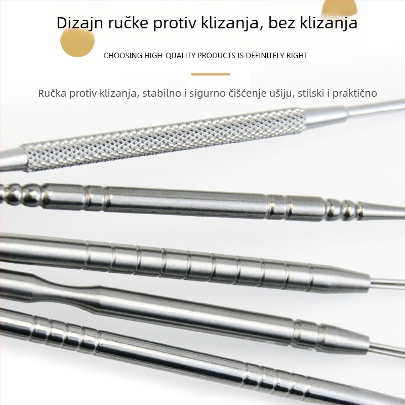 Set alata za čišćenje uha od nehrđajućeg čelika, sa spiralnim oprugama, 6-dijelni i 5-dijelni set, alati za čišćenje uha