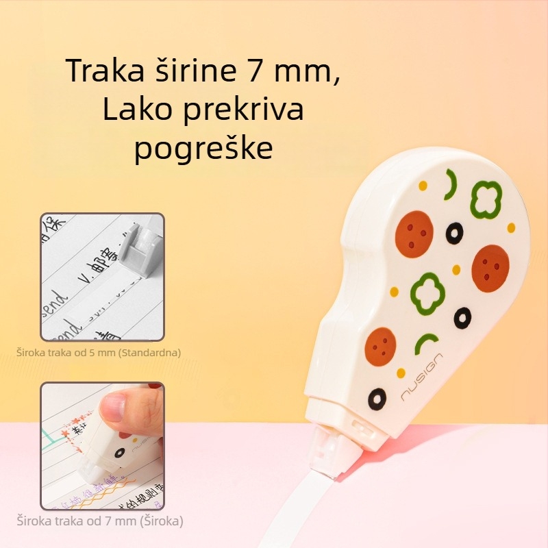 Deli široka korekcijska traka 7 mm za učenike srednje škole, tema hrane, tiši dizajn