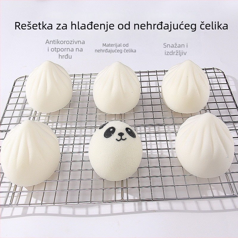 Kvadratna mreža od željeza za pečenje i hlađenje, neprianjajuća, za torte, kruh i kolače – višenamenska kuhinjska mreža