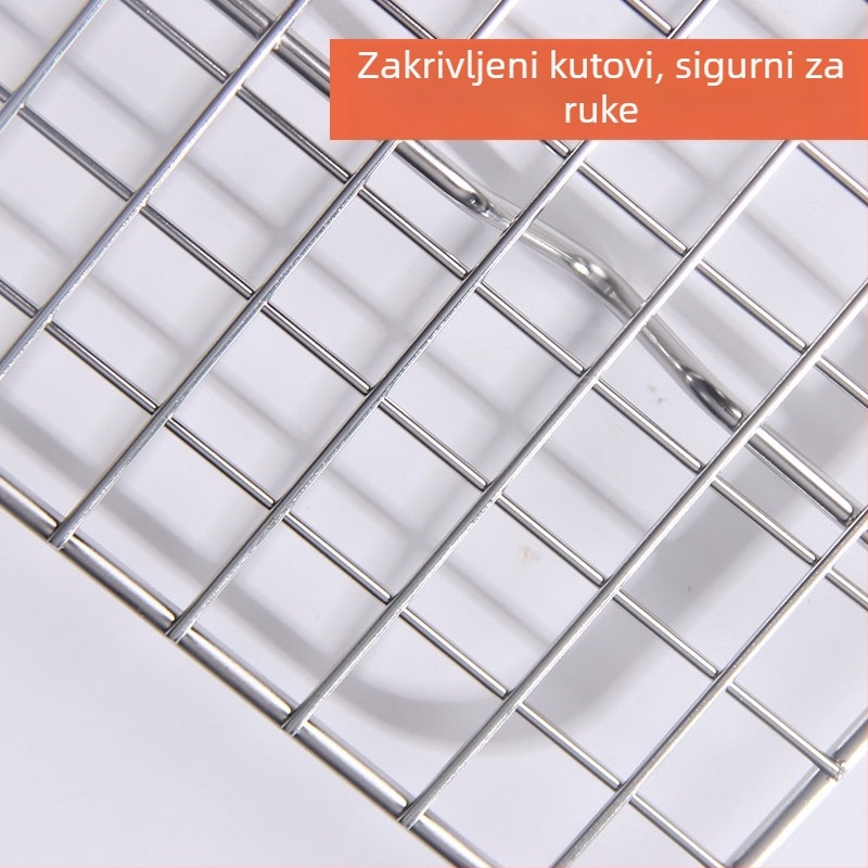 Kvadratna mreža od željeza za pečenje i hlađenje, neprianjajuća, za torte, kruh i kolače – višenamenska kuhinjska mreža
