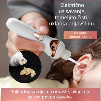 Nova električna žlica za uši s usisavanjem cerumena, svijetla mekana žlica za čišćenje uha za djecu sa sigurnosnim kopčom