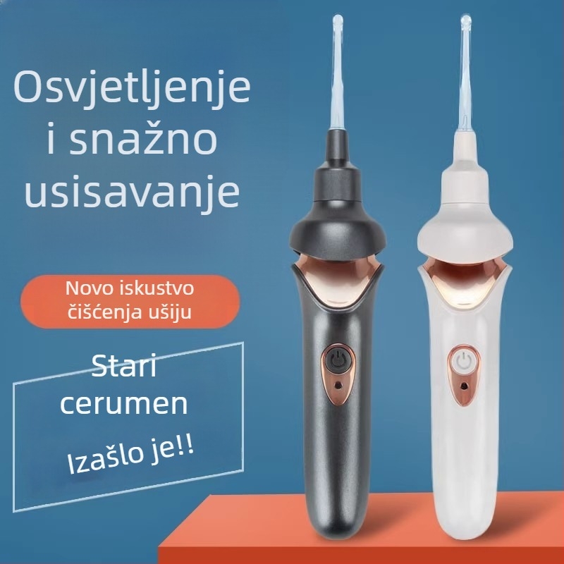 Nova električna žlica za uši s usisavanjem cerumena, svijetla mekana žlica za čišćenje uha za djecu sa sigurnosnim kopčom