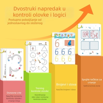 Kartice za vježbu kontrole pera za djecu – izbrisive vježbe pisanja i pokreta pera
