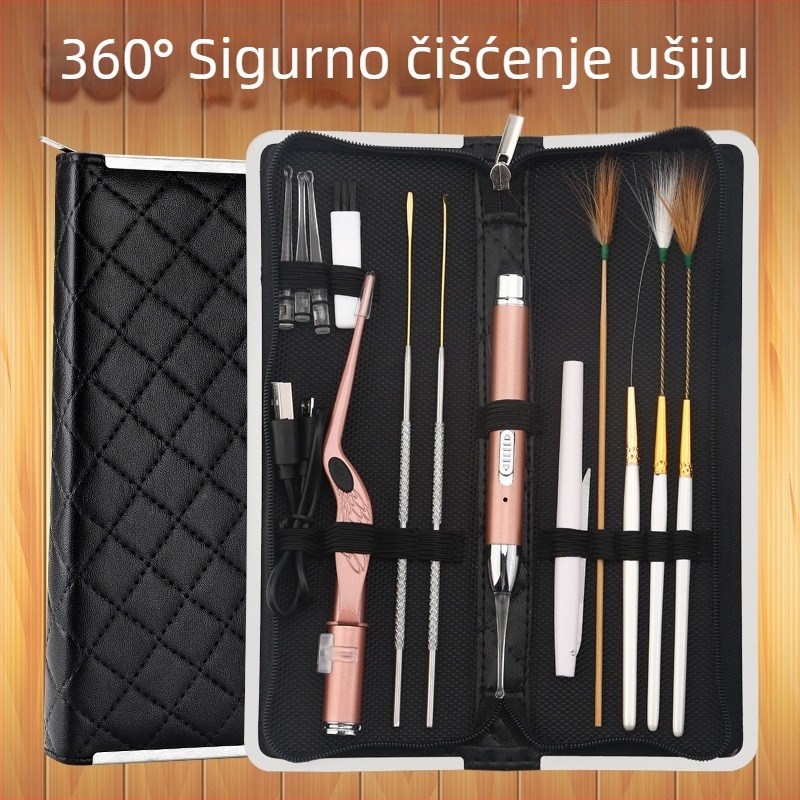 Asahi Glow set ušnih žličica – punjive, svjetleće od nehrđajućeg čelika