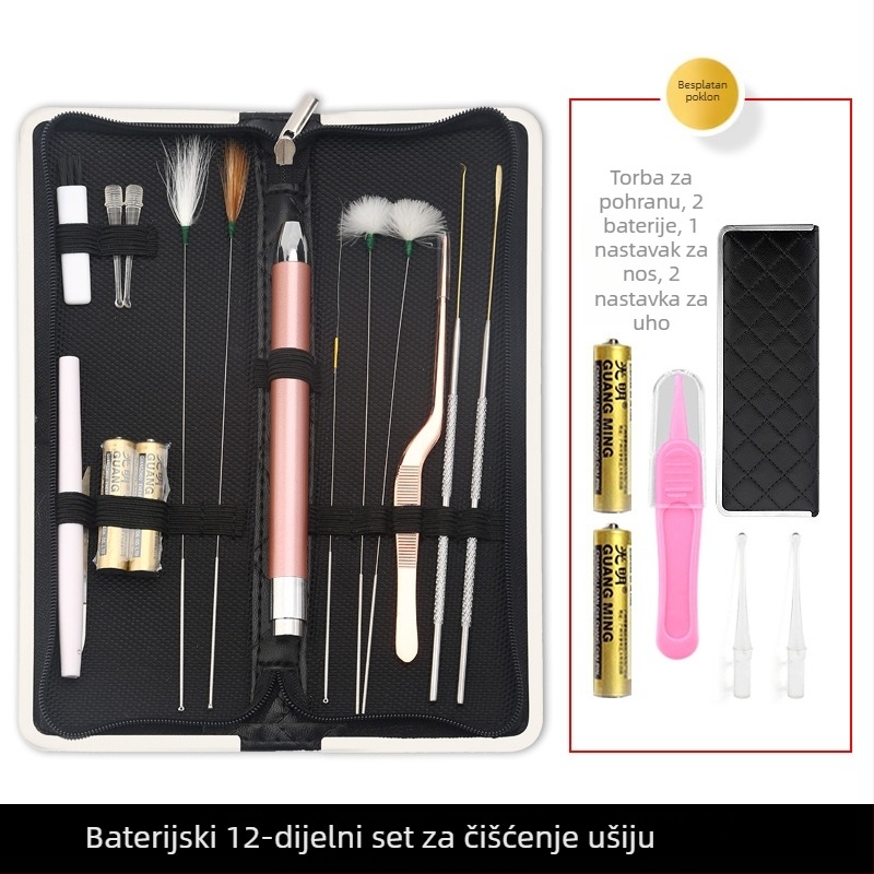 Asahi Glow set ušnih žličica – punjive, svjetleće od nehrđajućeg čelika