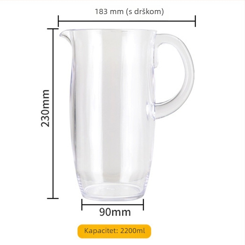 Prozirna plastična čaša za pivo s velikim kapacitetom i izljevom; pogodna za pivo, sok, vodu i čaj; otporna na visoke temperature