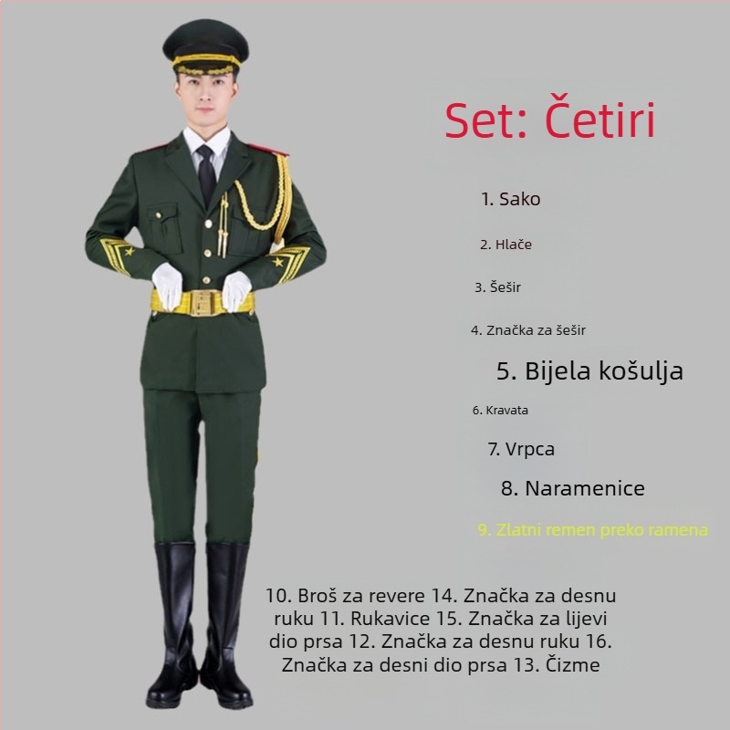 Poliesterski školski uniformni set za učenike – vojni glazbeni sastav, časna straža i odred zastave
