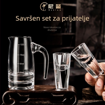 Set kristalnih čaša za alkohol s dekanterom i 10 ml malim čašicama – kućni bar poklon kutija