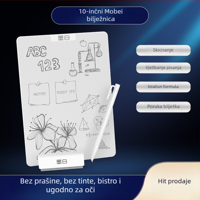 10-inčna magnetska bijela ploča za pisanje s mikro-kapsuliranom površinom za djecu – suho brisanje, bez prašine i tinte