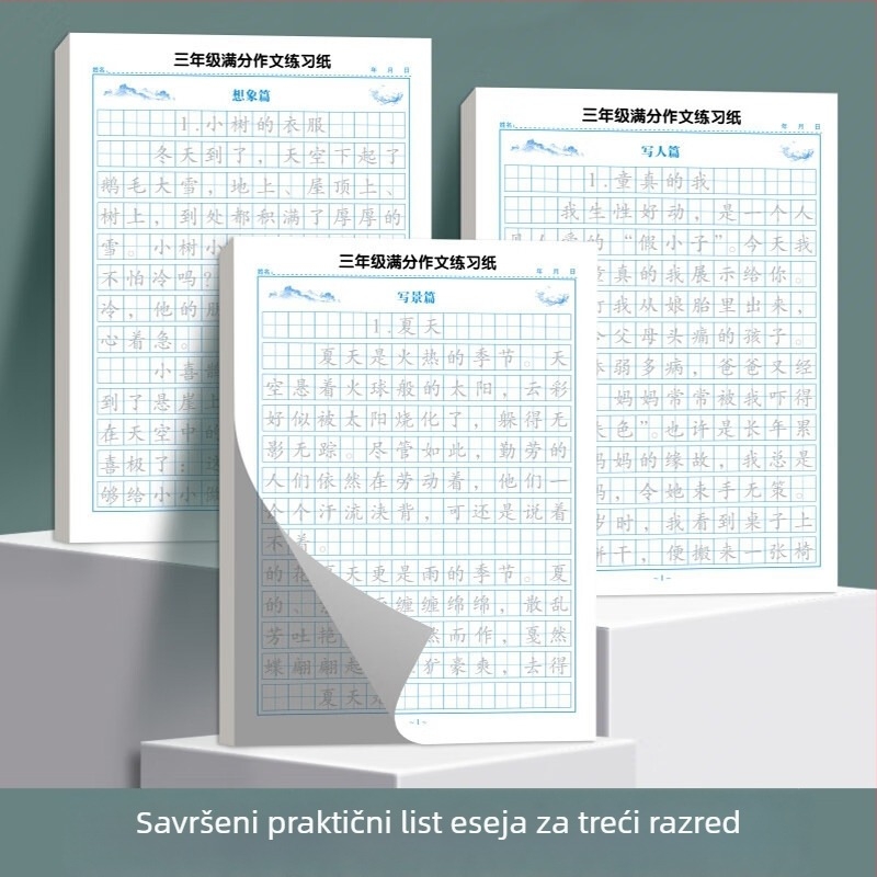 Vježba pisanja za osnovnoškolce: trasiranje i pisanje, razredi 3–6, dnevna vježba rečenica