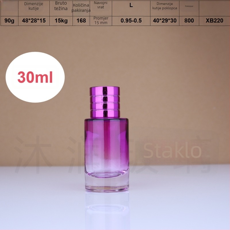 Šarena staklena bočica parfema s raspršivačem, uspravne pruge, 30 ml / 50 ml