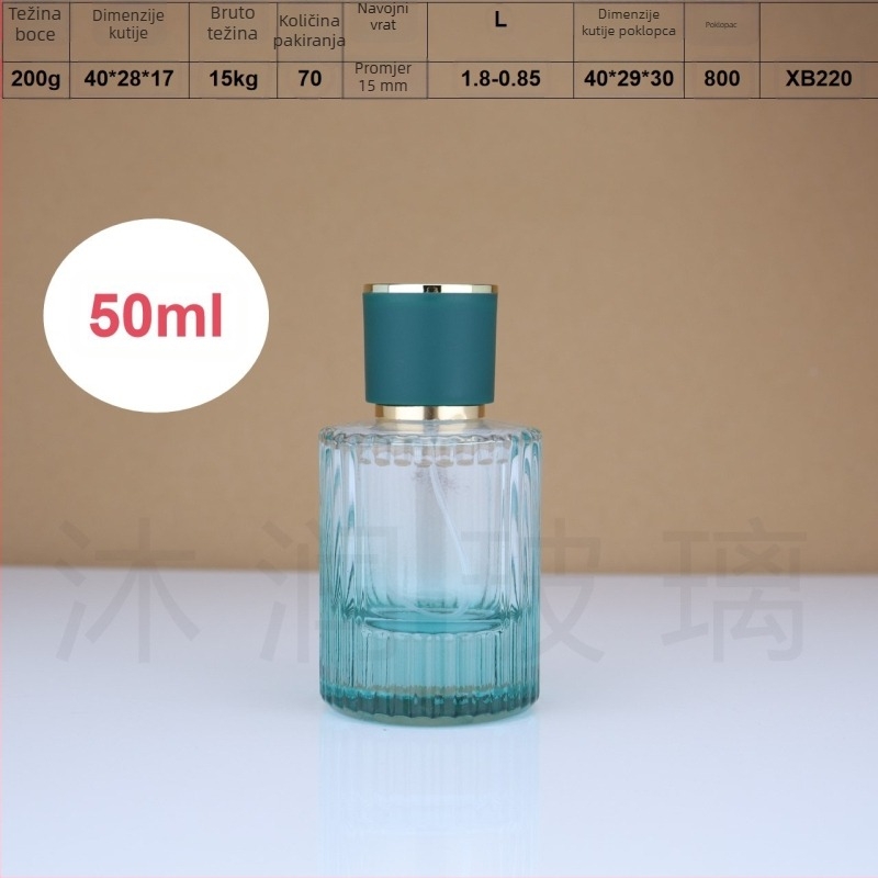 Šarena staklena bočica parfema s raspršivačem, uspravne pruge, 30 ml / 50 ml