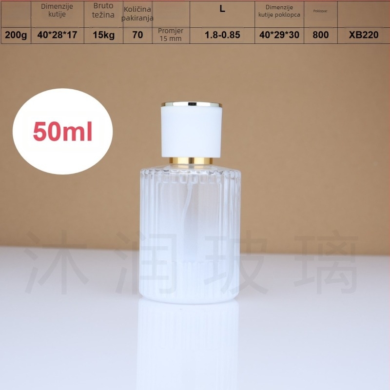 Šarena staklena bočica parfema s raspršivačem, uspravne pruge, 30 ml / 50 ml