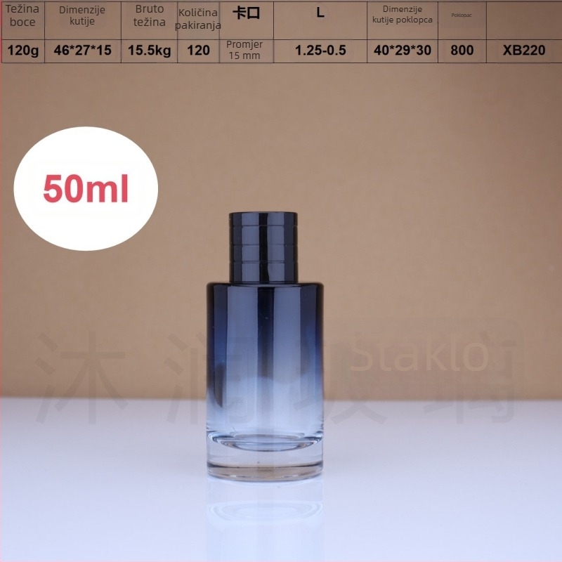 Šarena staklena bočica parfema s raspršivačem, uspravne pruge, 30 ml / 50 ml