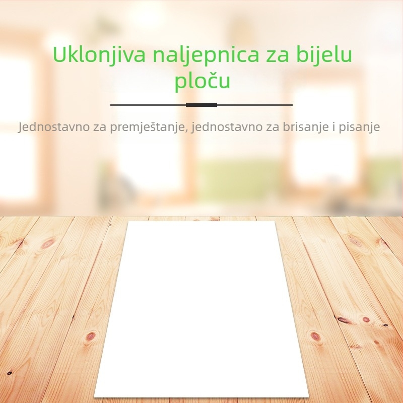 Samoljepljiva PET mekana bijela ploča – površina za pisanje, izbrisiva, pogodna za kućnu, školsku i uredsku upotrebu