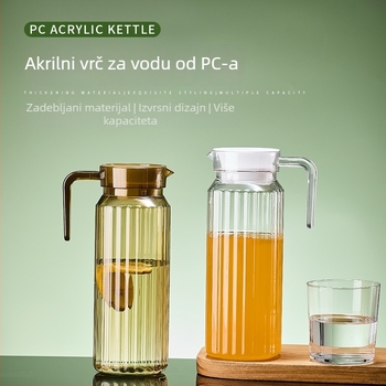 Toplinski otporna prugasta akrilna boca za sok, kanica za vodu s limunom, plastična posuda za bar i čaj.