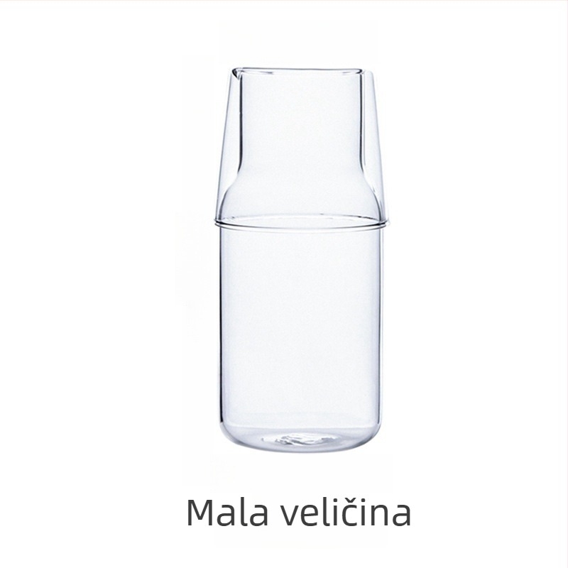 Minimalistički set: jedna posuda i jedna šalica za hladnu vodu — borosilikatno staklo, kućna upotreba, za jednu osobu, za sokove i vodu s limunom
