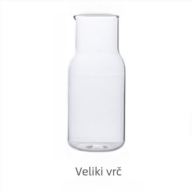 Minimalistički set: jedna posuda i jedna šalica za hladnu vodu — borosilikatno staklo, kućna upotreba, za jednu osobu, za sokove i vodu s limunom