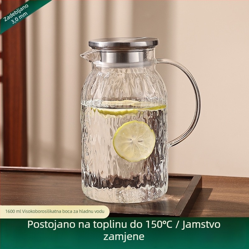 Stakleni set kanica i čaša za studenu vodu, velika kapaciteta, otporna na visoke temperature, japanski stil