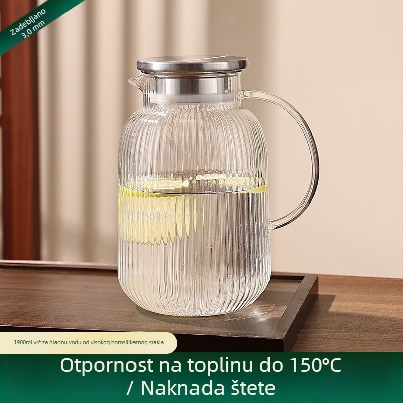Stakleni set kanica i čaša za studenu vodu, velika kapaciteta, otporna na visoke temperature, japanski stil